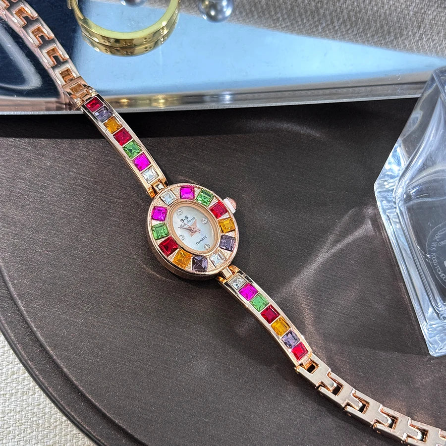 Couleur zircon avancé diamant montre pour femme niche bracelet bracelet petite montre à quartz exquise transfrontalière offre spéciale