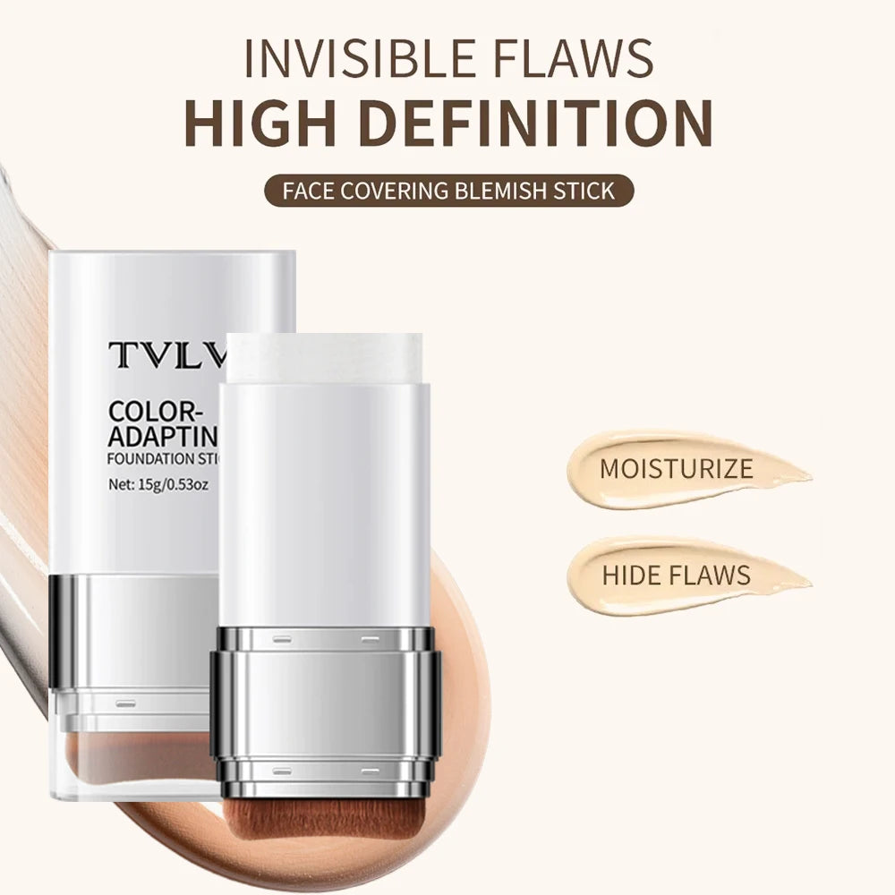 TVLV 2 en 1 éclaircir    Bâton de fond de teint à changement de couleur, liquide hydratant, dissimule Blanc, crème de couverture, Base de maquillage