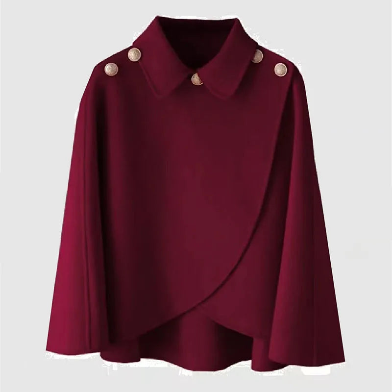 Chemise à manches chauve-souris pour femmes, chemisier décontracté, revers épissé, bouton irrégulier, vêtements d'hiver, nouvelle mode, 2023