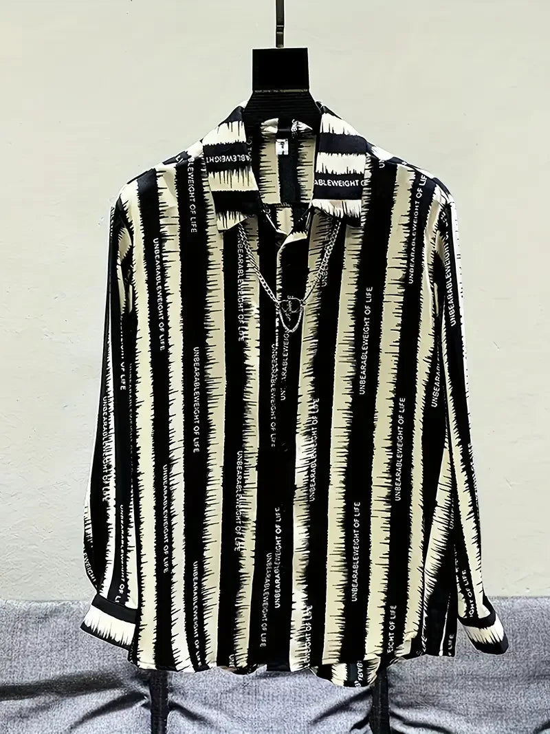 Chemises à manches longues imprimées en 3D pour hommes, série noire, chemise d'affaires ,mode  respirante, haute qualité 2026