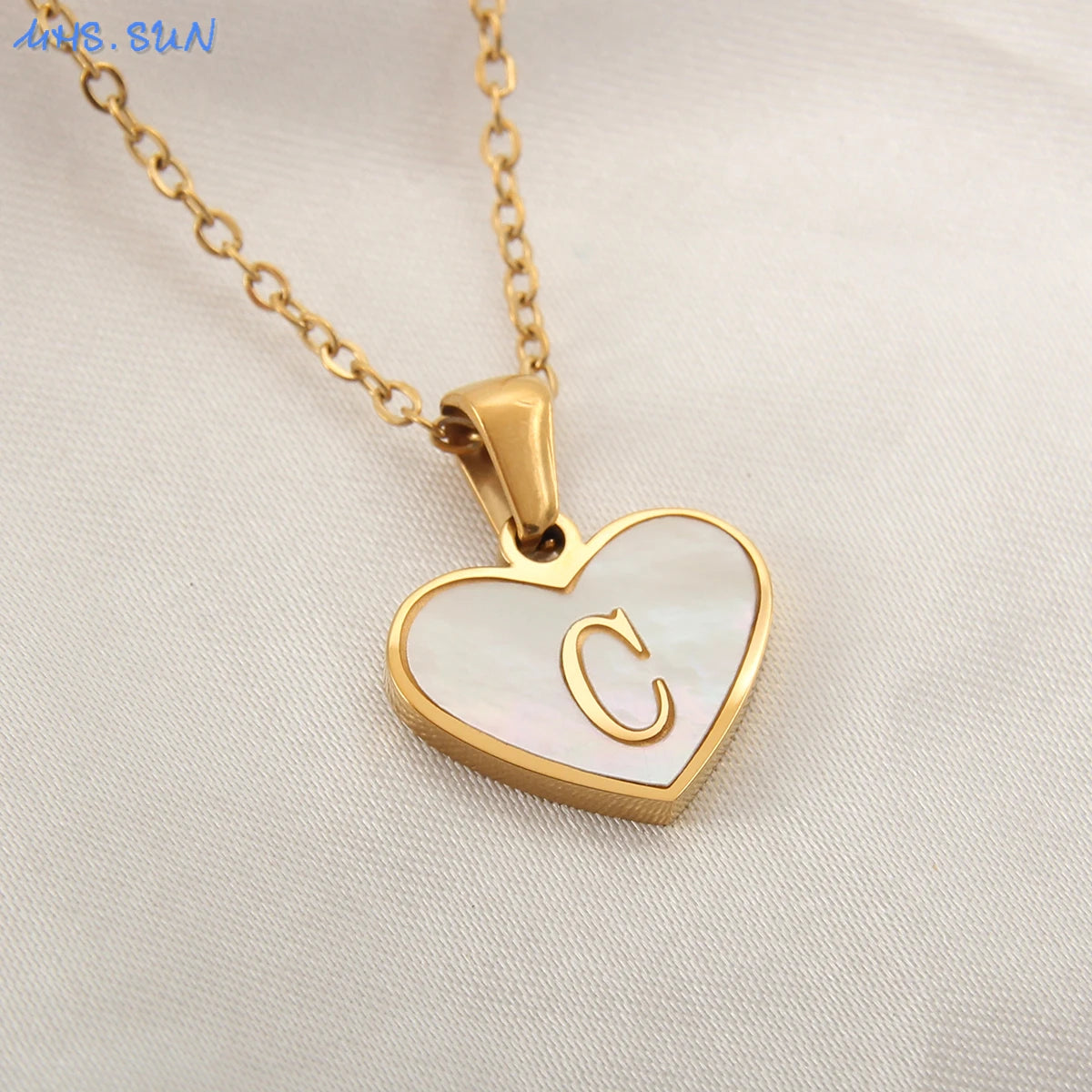 collier avec initiales en forme de cœur en acier inoxydable pour femmes et filles, plaqué or A-Z 26 lettres, pendentif ras du cou, bijoux cadeaux d'anniversaire