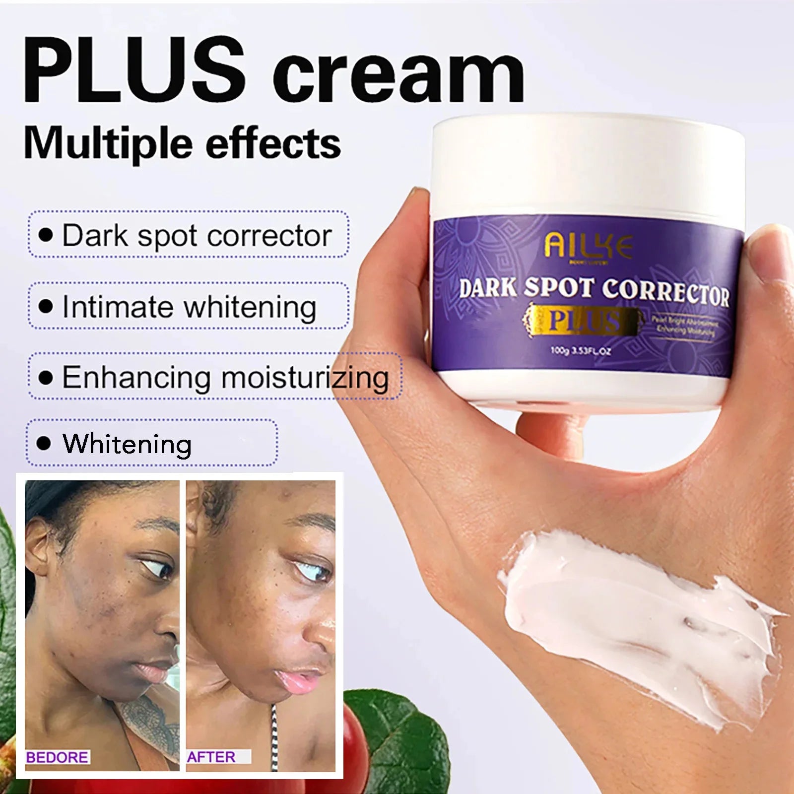 AILKE Ensemble de blanchiment double glutathion pour tous les types de peau, réduit les taches foncées, la mélanine, les taches de rousseur, le cloasma, même le teint