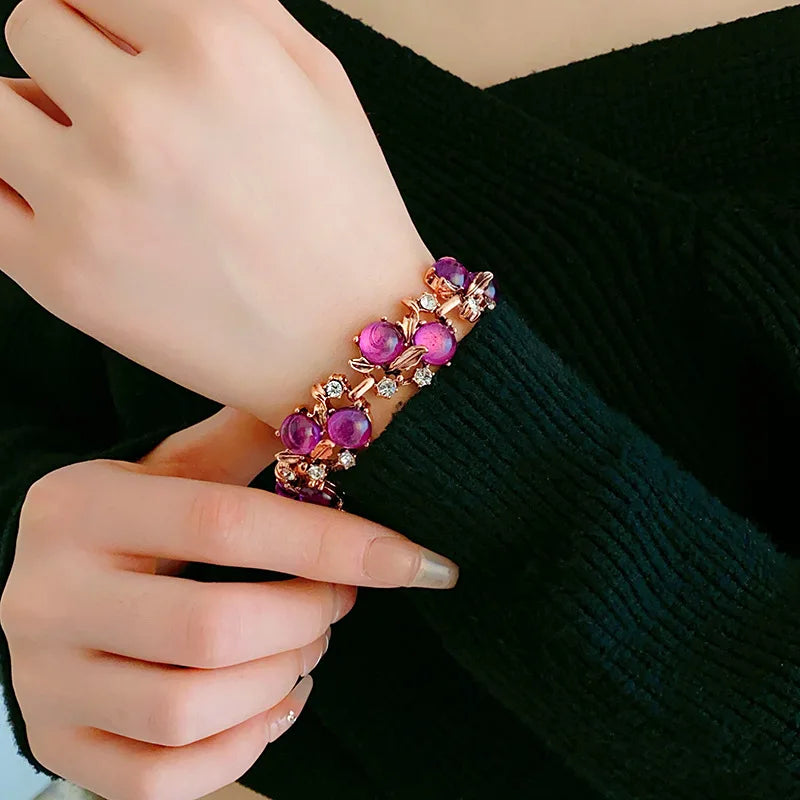 Collier rouge pour femme, fleur de cuir chevelu, breloques en métal, bracelet vintage, ensembles de bijoux exquis, tempérament, vente en gros