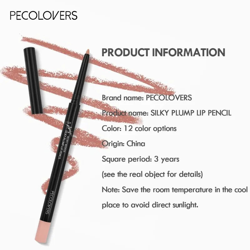Crayon à lèvres mat imperméable, teinte rouge Contour, rouge à lèvres longue durée, tasse antiadhésive, maquillage hydratant pour les lèvres, 12 couleurs