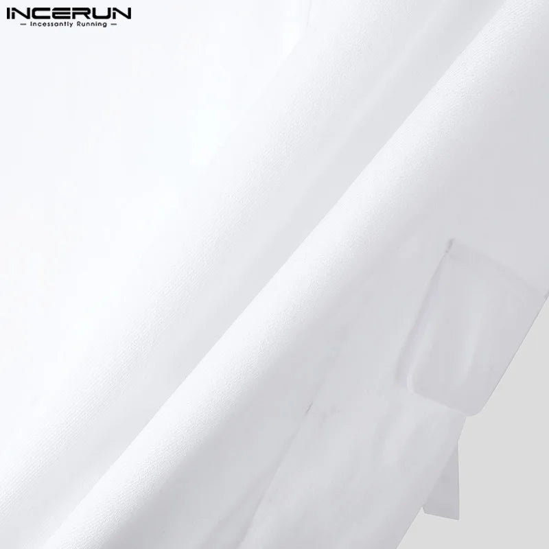 Blazers à lacets monochromes à manches longues pour hommes, conception de bouton creux, streetwear décontracté, mode de style américain, Y-2025