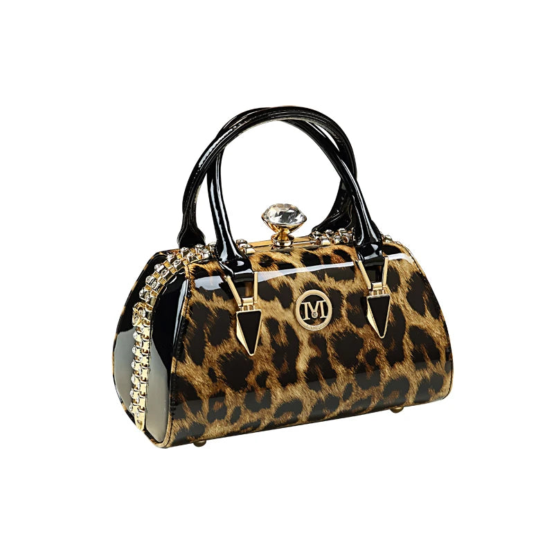Sac à main léopard en cuir véritable pour femme, cuir de vachette, sac fourre-tout portable pour femme, sac de soirée, sacs alertes onaux initiés pour femme, mode