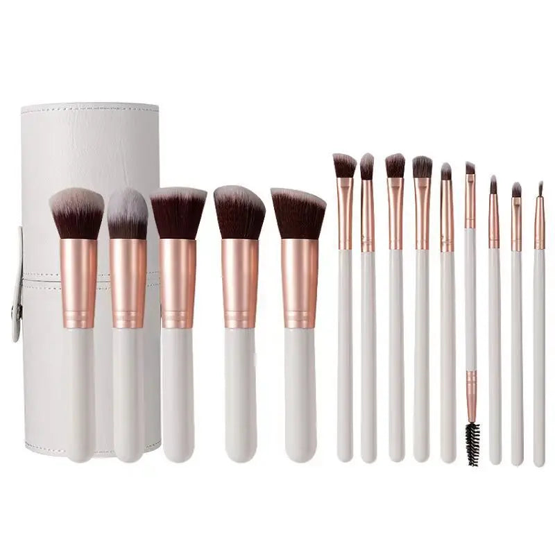 14 pièces ensemble de pinceaux de maquillage avec miroir éclairé Portable poignée courte lumière LED USB Kit de pinceaux de maquillage rechargeables