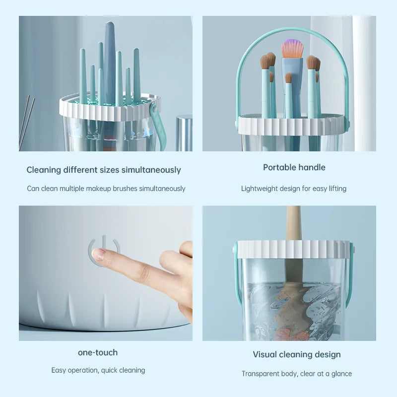 Nettoyeur de brosse de maquillage électrique, Spinner automatique, support de brosse de maquillage pour femmes, lave-brosse de nettoyage paresseux, soins à séchage rapide