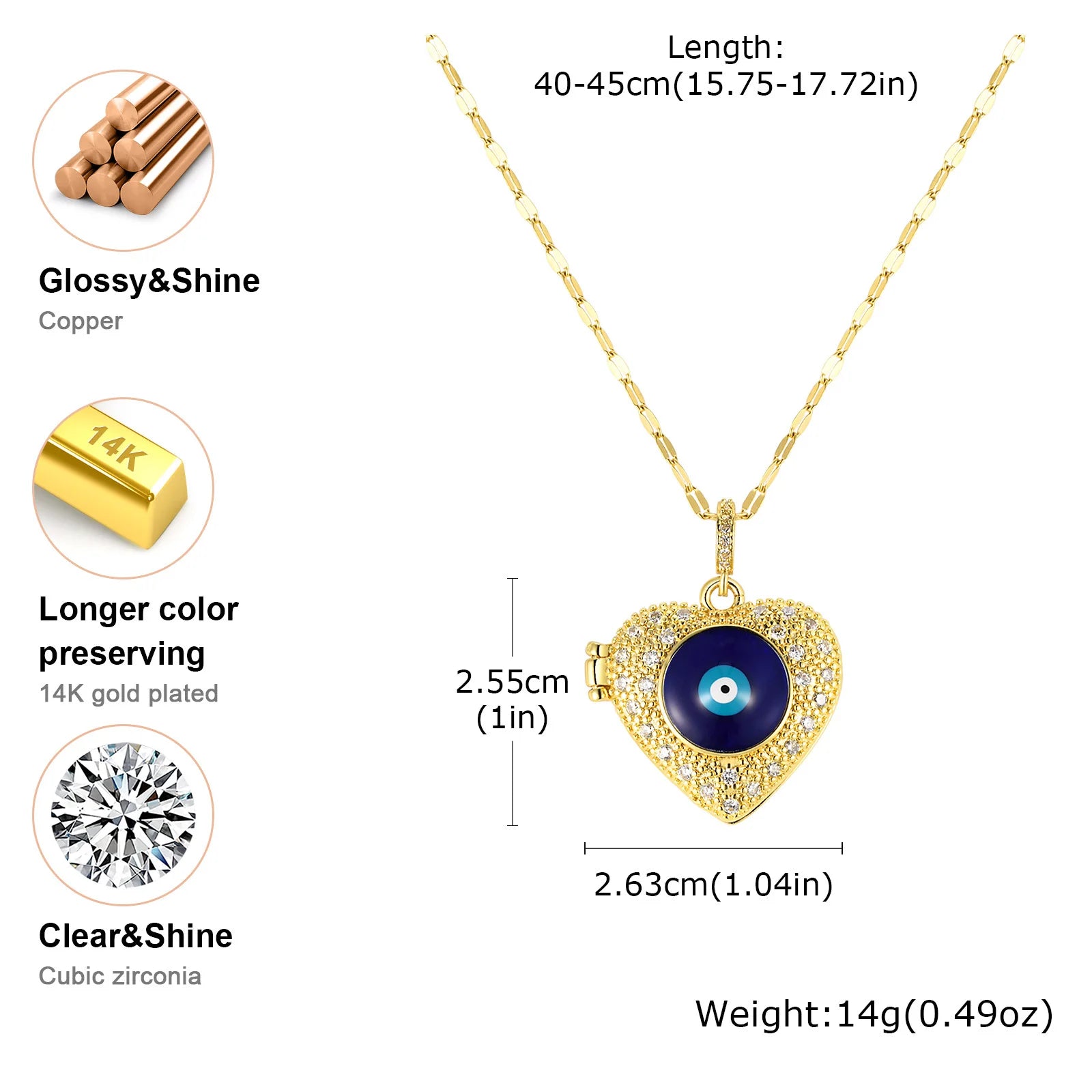 Collier Mauvais Œil en Acier Inoxydable pour Femme, Pendentif Personnalisé avec Photo, Bijoux Cadeaux