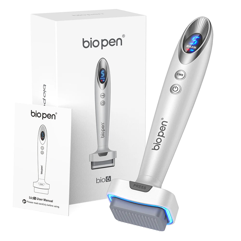 Nouveauté Derma Stamp Bio 6 LED Derma Pen EMS Vibration Microneedling équipement de beauté pour soins du visage croissance des cheveux