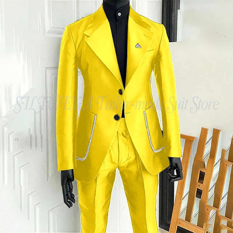 Costume 2 pièces noir pour hommes, Blazer et pantalon, simple boutonnage, travail quotidien, Business, décontracté, ensemble De Costume De fête, Traje De Hombre Elegante