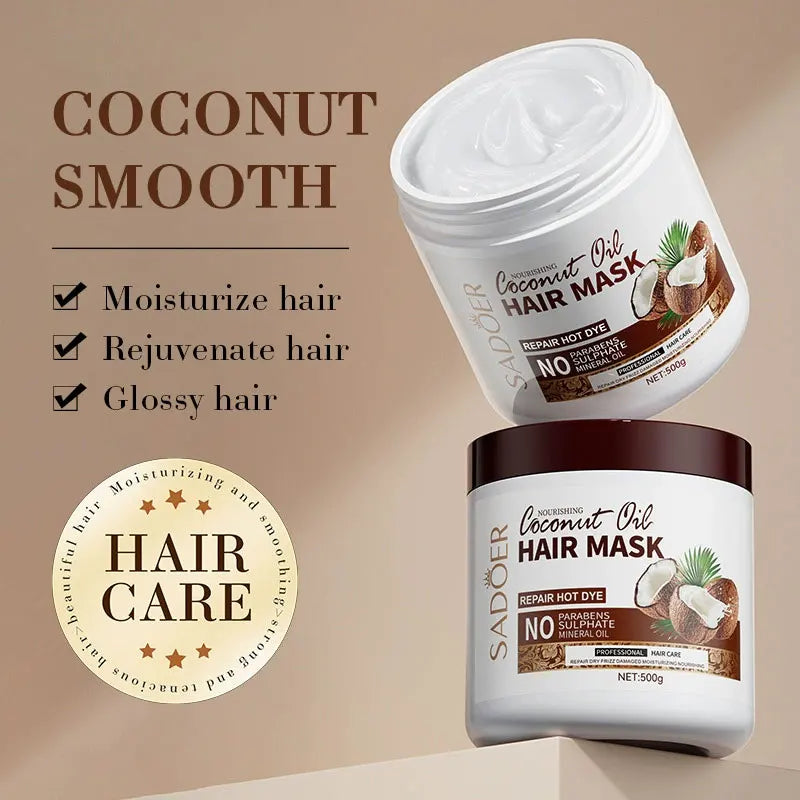 Après-shampooing SADOER Masque hydratant à la noix de coco améliore la qualité des cheveux crépus