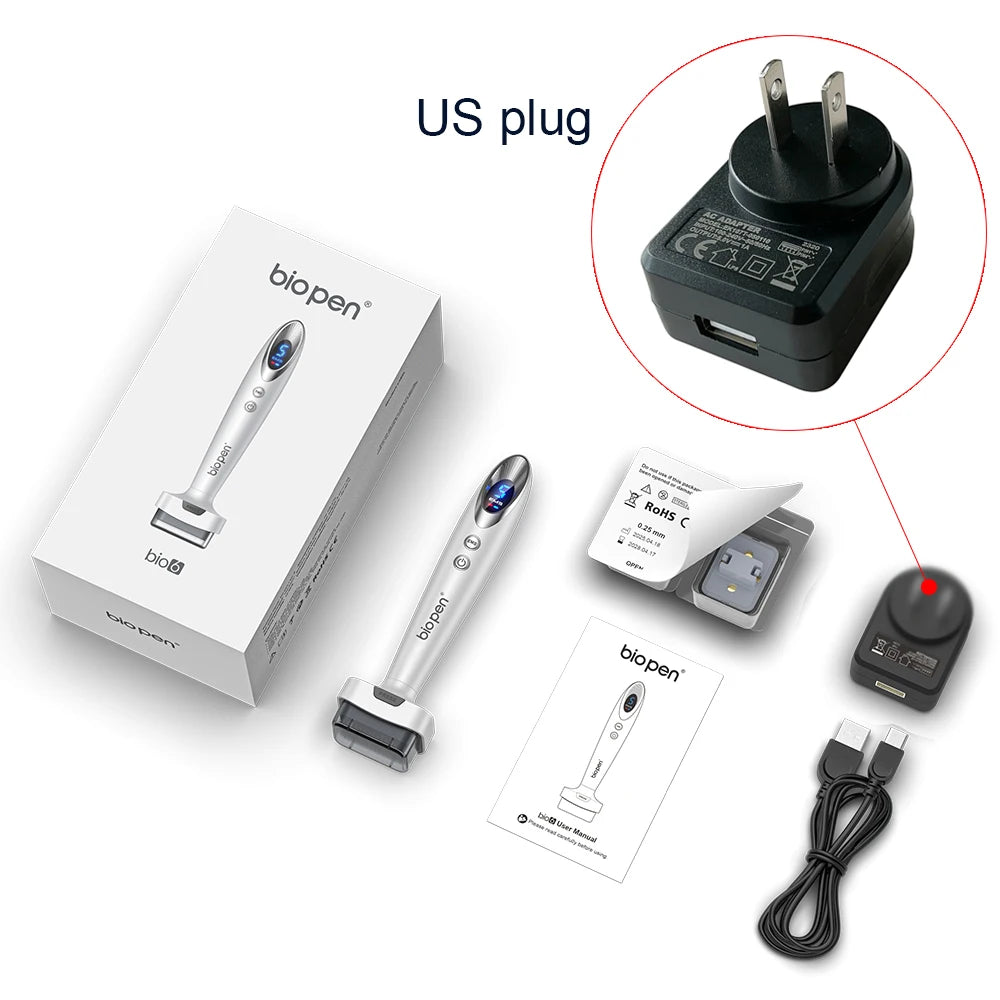 Nouveauté Derma Stamp Bio 6 LED Derma Pen EMS Vibration Microneedling équipement de beauté pour soins du visage croissance des cheveux