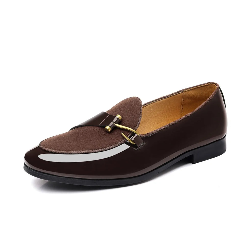Mocassins chaussures hommes en cuir sans lacet chaussures décontracté confortable habillées boucle en daim