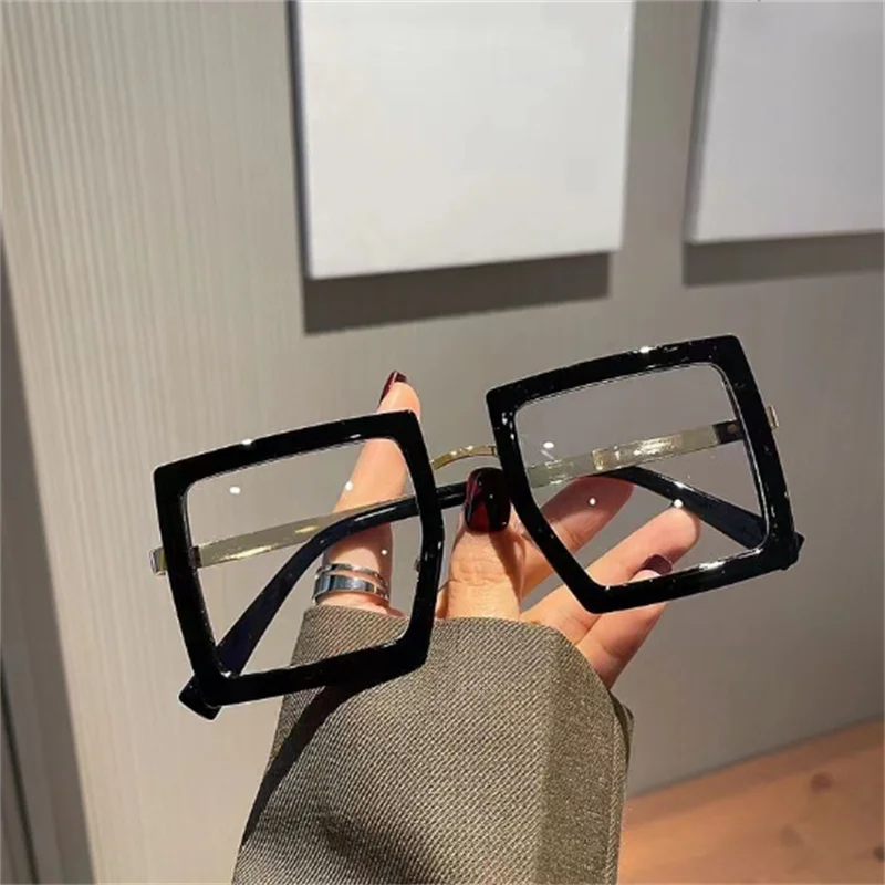 grand cadre femmes Anti-lumière bleue lunettes cadre épais nuances transparentes surdimensionné ordinateur oculaire 2025 nouveau dans