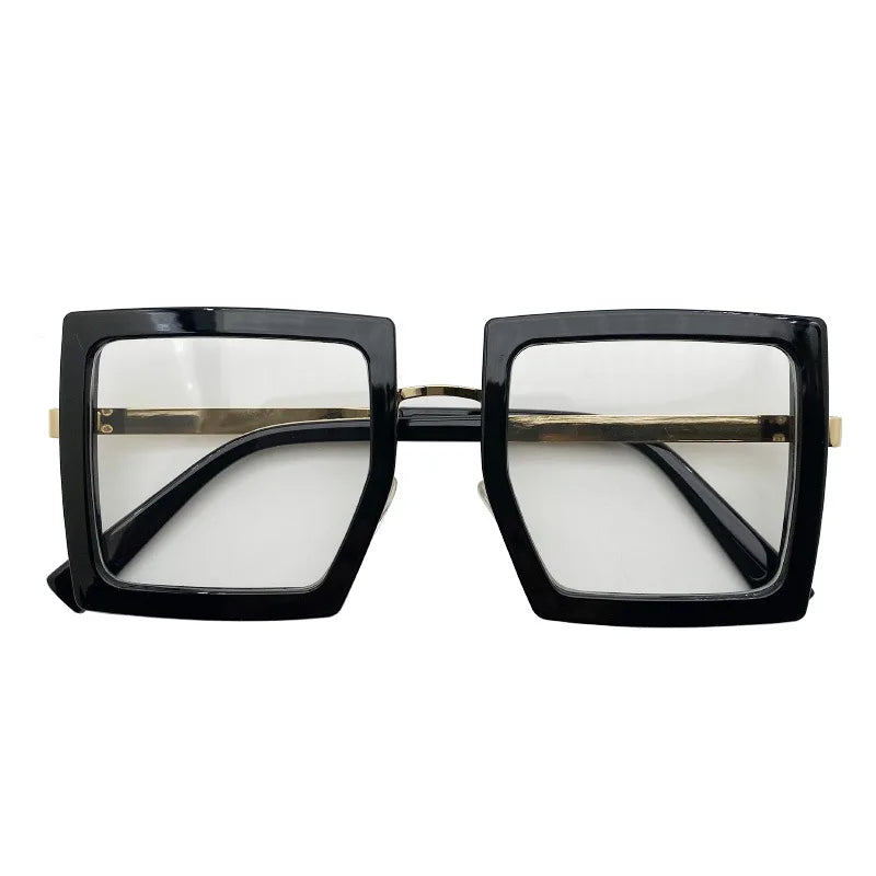 grand cadre femmes Anti-lumière bleue lunettes cadre épais nuances transparentes surdimensionné ordinateur oculaire 2025 nouveau dans
