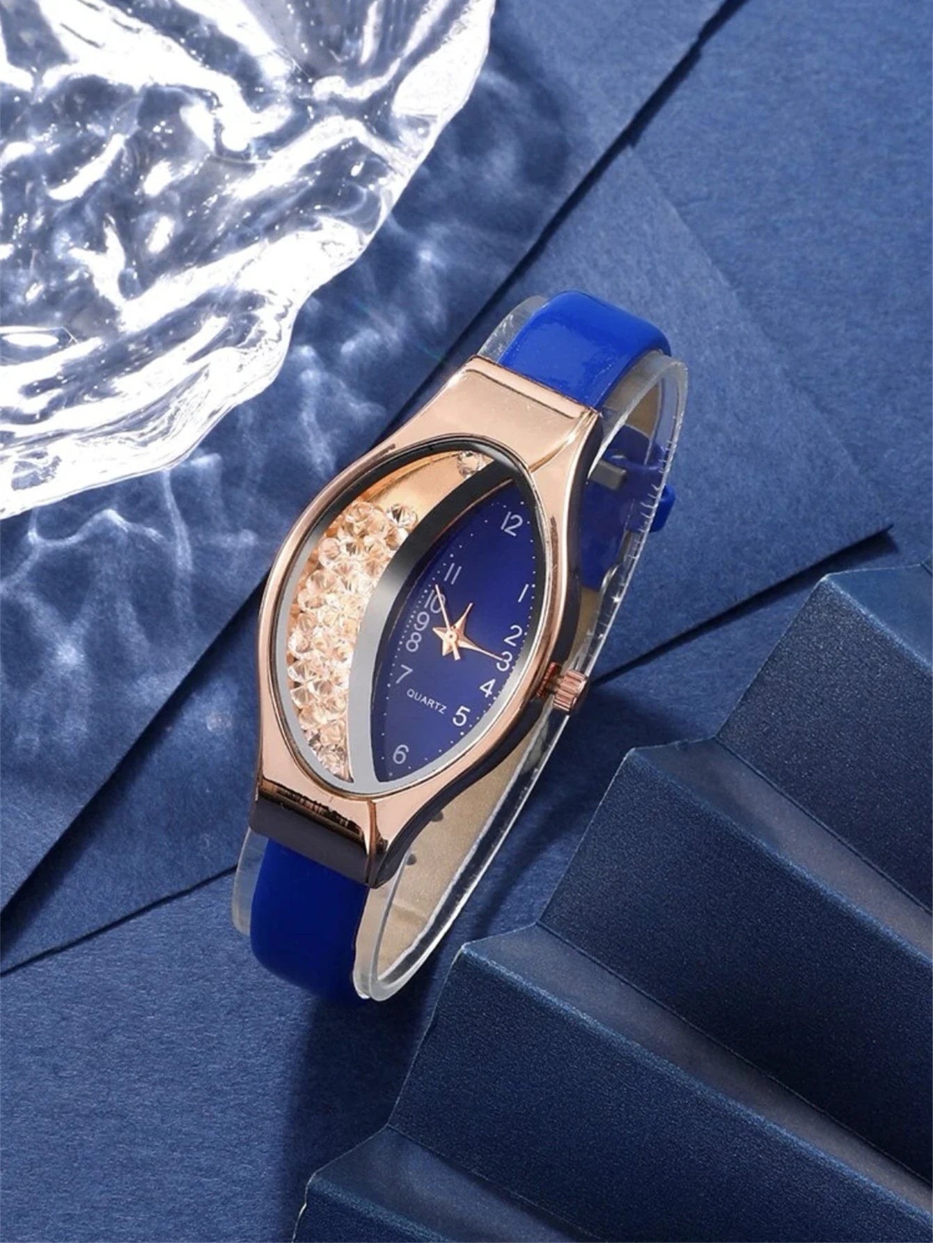 5 pièces ensemble mode femmes Version coréenne polyvalent elliptique Quicksand numérique femmes montre à Quartz montre femmes collier boucles d'oreilles