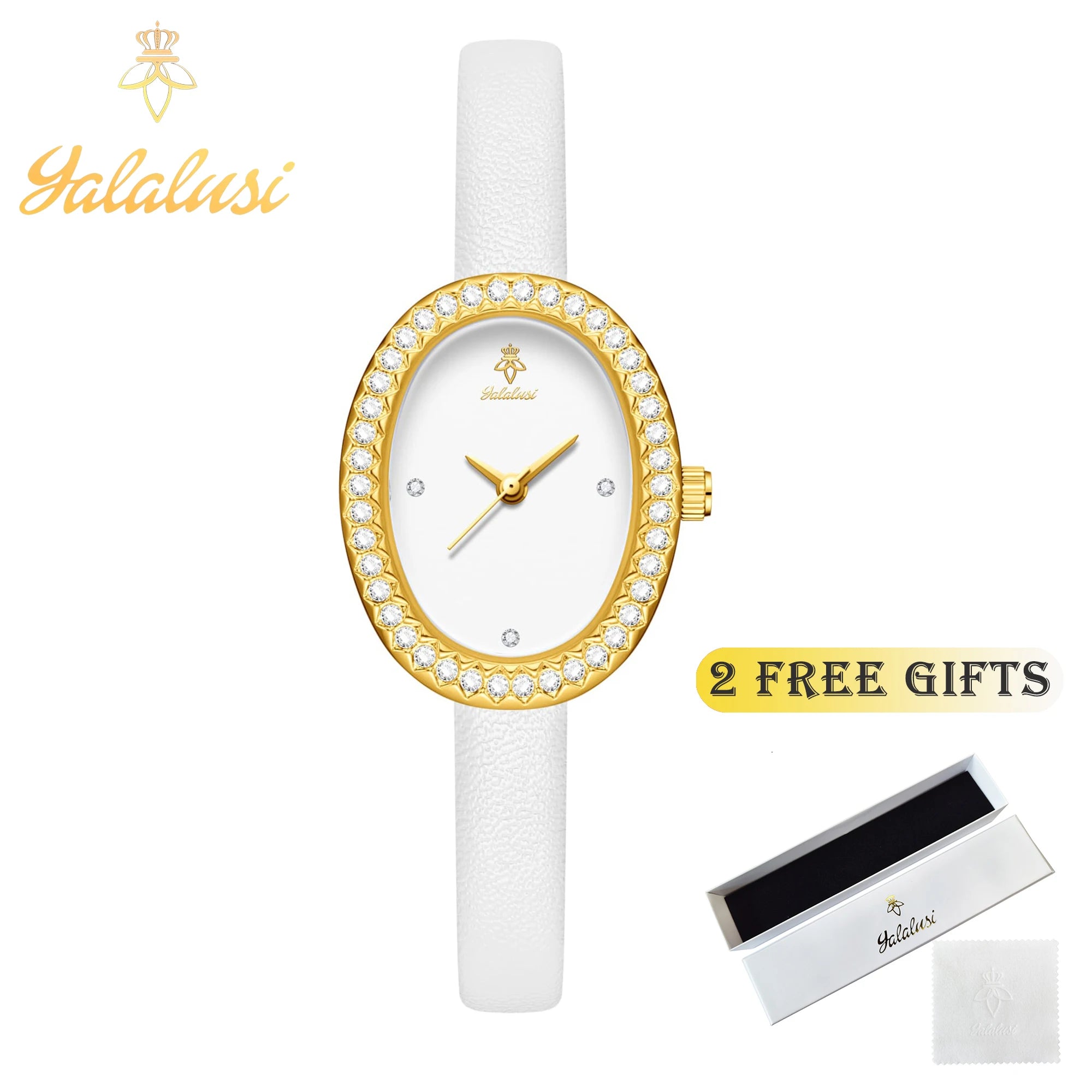 Montre-bracelet à quartz décontractée pour femme Montre de luxe plaquée or pour femme à la mode, tendance et polyvalente Coffret cadeau pour femme