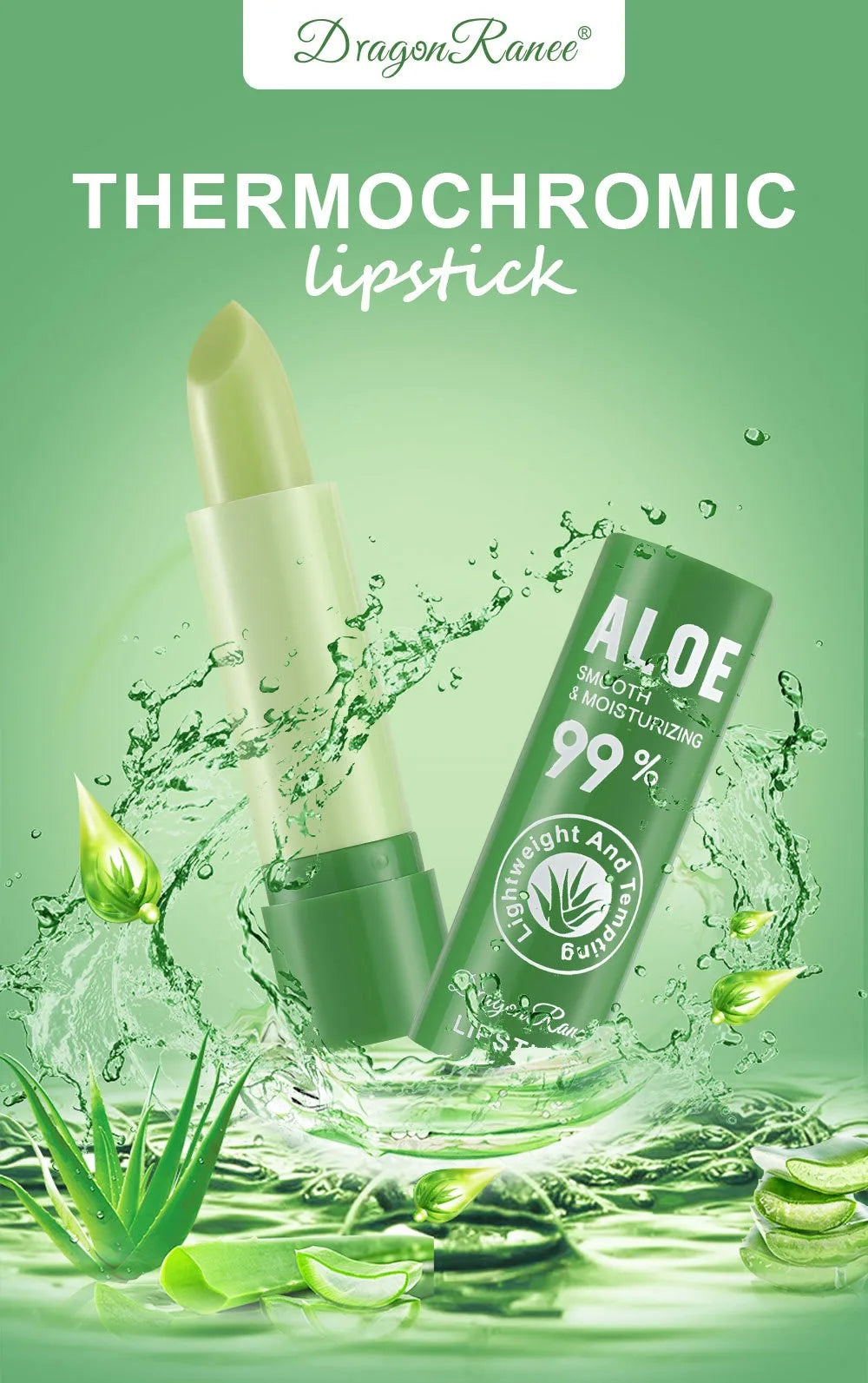 1/12 pièces Aloe rouge à lèvres couleur changeante baume à lèvres longue durée nourrir les lèvres soin maquillage hydratant aqueux rouge à lèvres