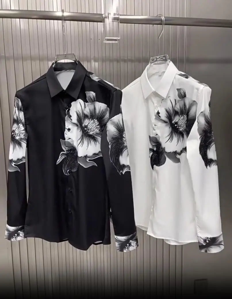 Chemise hommes décontracté d'affaires à manches lonngue  de luxe,haute qualité doux