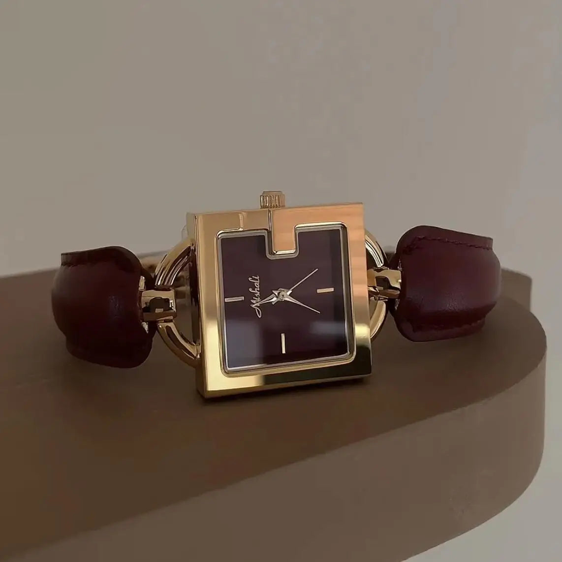 Montre femme élégante carré rouge grand cadran design bracelet montre lumière luxe haut de gamme personnalité dames montre série femme