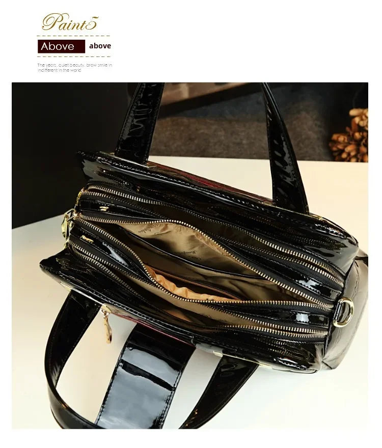 Sac à main multicouche en cuir souple pour femme, luxe motif crocodile, coussin Boston, , initié unique,