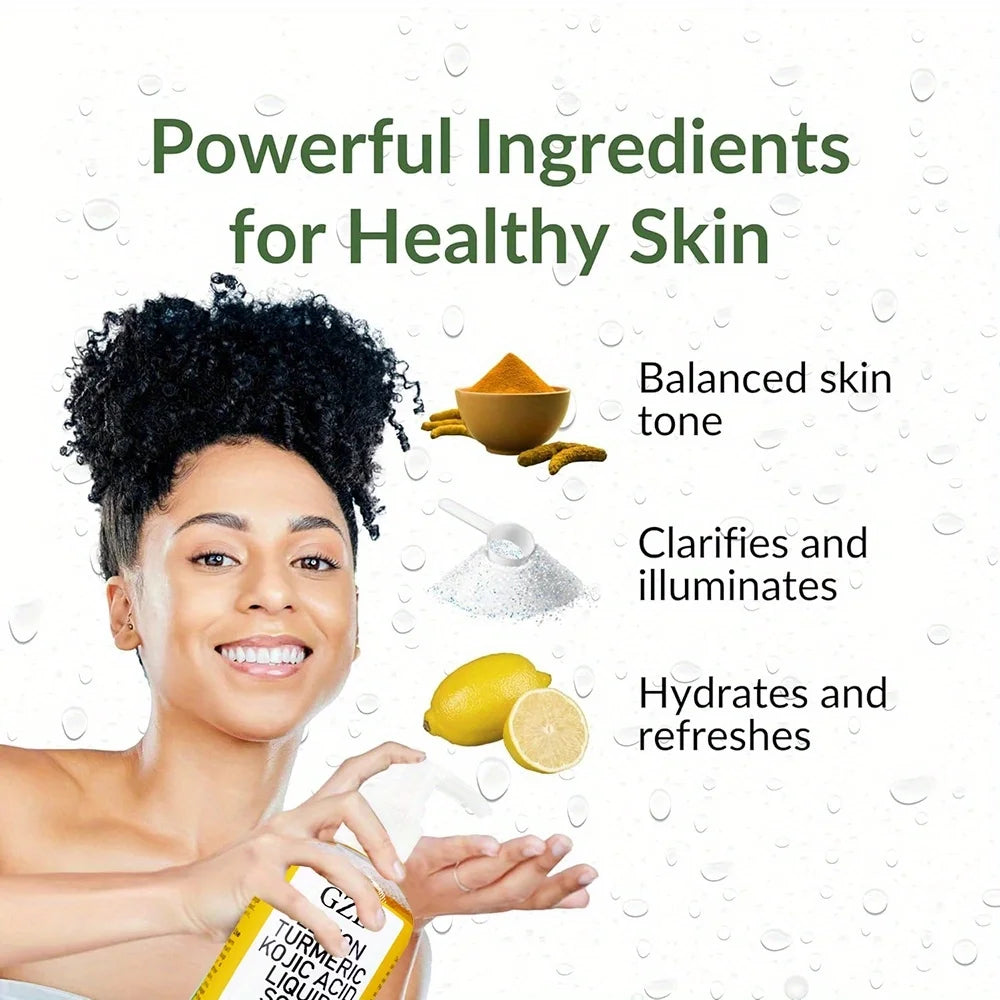 Greflective Glow Lemon Curmeric Kojic Acid Liquid Regina-Nettoyant pour la peau doux, éclaircissant et nourrissant, Curmeric
