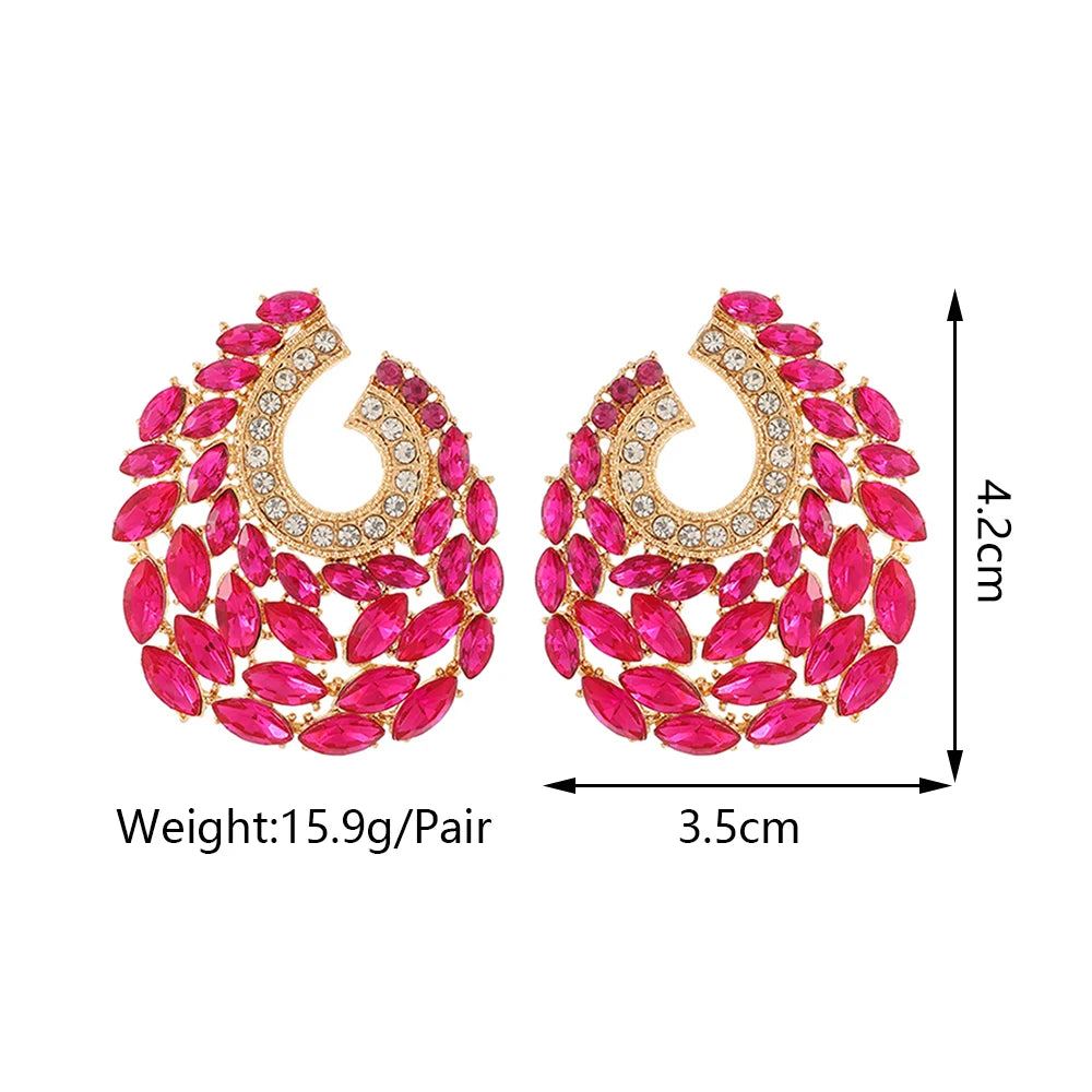 Boucles d'oreilles en strass brillant pour femmes, Design de luxe, bijoux de fête de mariage, à la mode, décor, Piercing, accessoires d'oreille à breloques