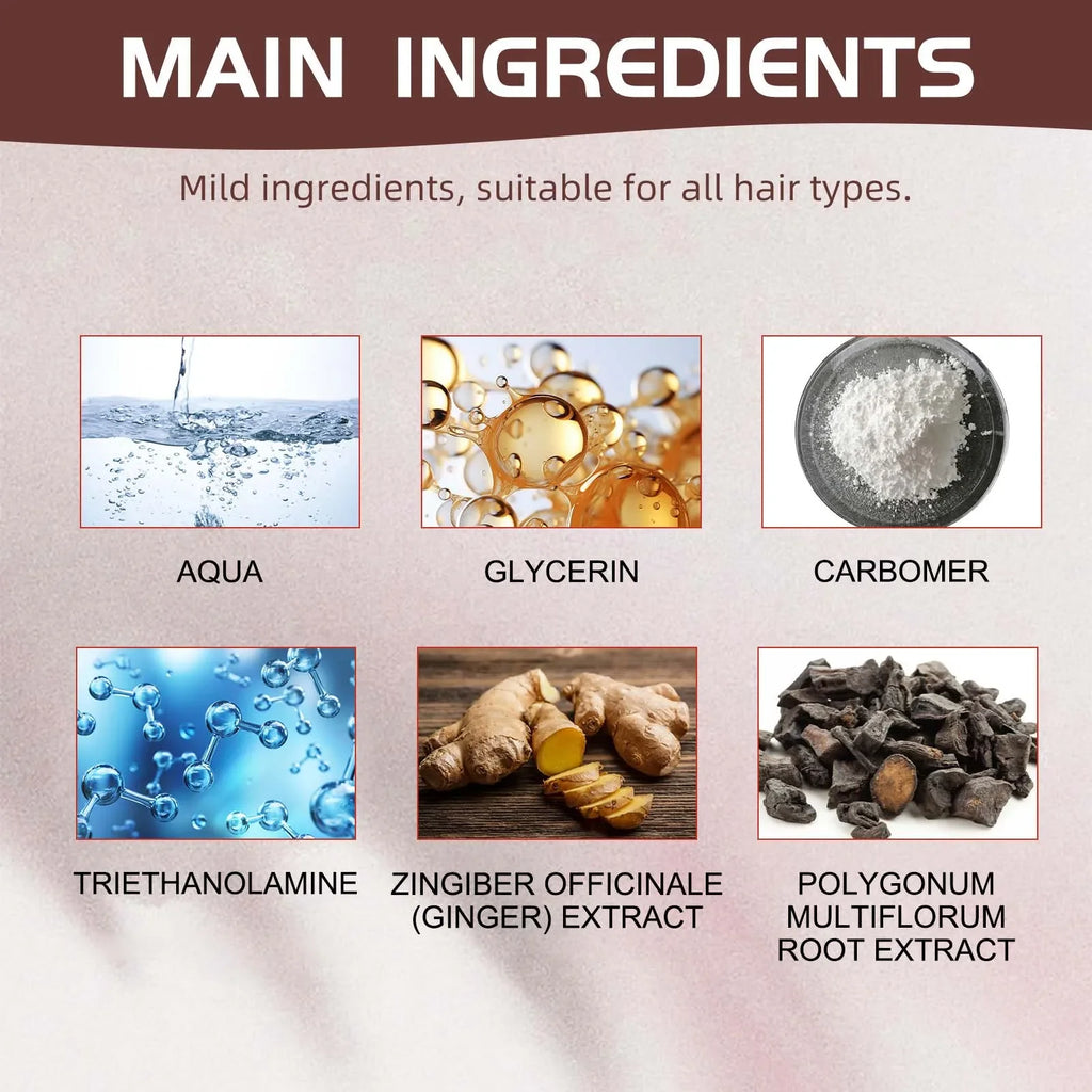 Nouveau tueur de cheveux blancs, liquide d'essence Polygonum Multiflorum élimine les cheveux gris et restaure la couleur naturelle des cheveux en 7 jours 2025