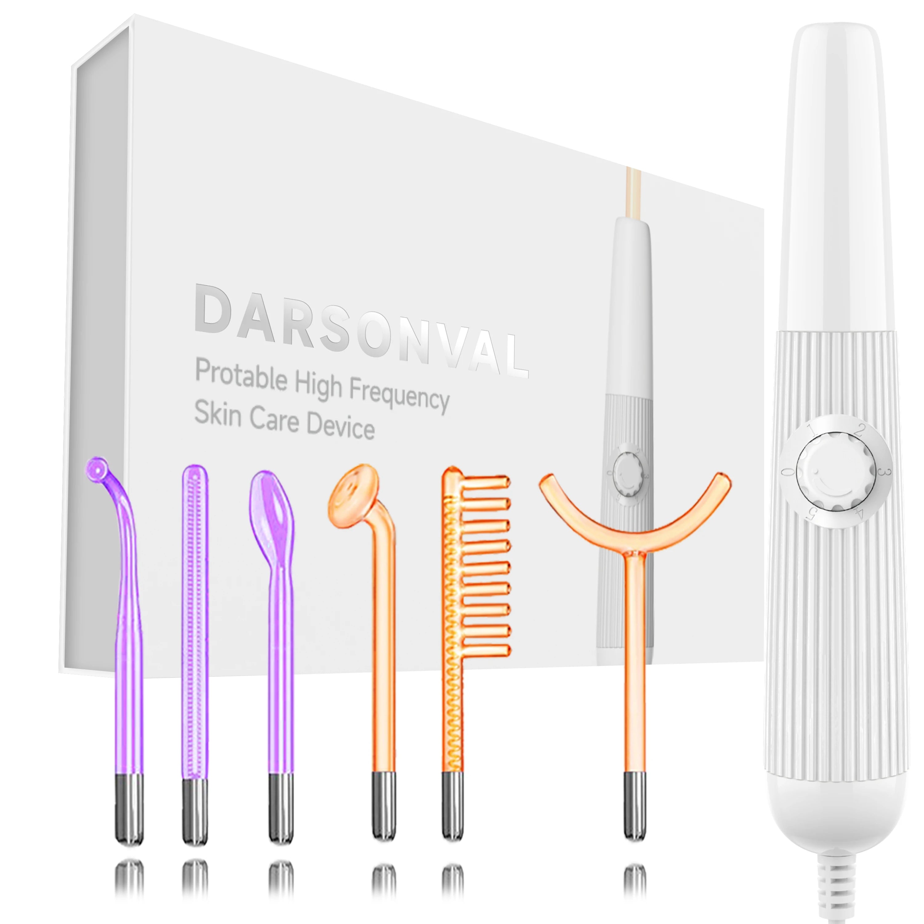Darsonval nouvelle Machine faciale à haute fréquence thérapie de la peau avec 6 baguettes au néon et à l'argon supprimer les rides baguette de thérapie faciale d'acné