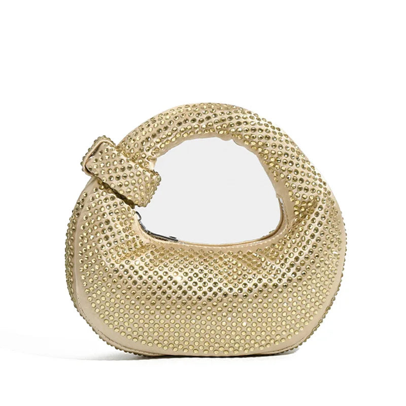 Sac à main de soirée en cristal brillant pour femme, sac à main en satin de luxe, pochette de fête de mariage, sacs initiés féminins, nouvelle mode