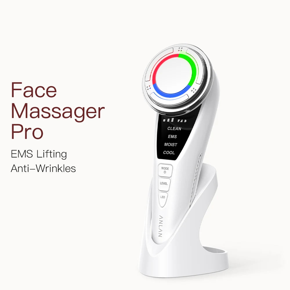 ANLAN Masseur facial EMS Pro Lifting du visage Rajeunissement de la peau Compression chaude et froide Nettoyage en profondeur Appareil de beauté anti-âge