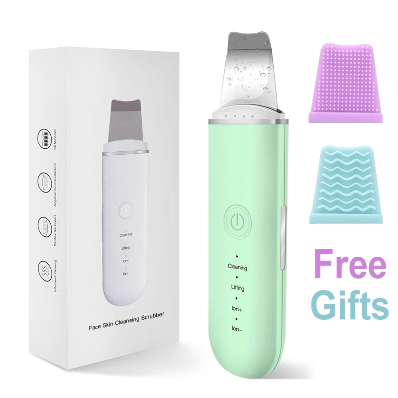 Épurateur de peau à ultrasons, spatule vibrante pour le visage, dissolvant de points noirs, pelle propre, Peeling par Cavitation, Lifting du visage, outils de soins de la peau