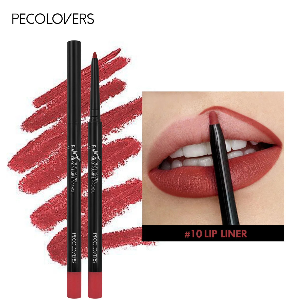 Crayon à lèvres mat imperméable, teinte rouge Contour, rouge à lèvres longue durée, tasse antiadhésive, maquillage hydratant pour les lèvres, 12 couleurs