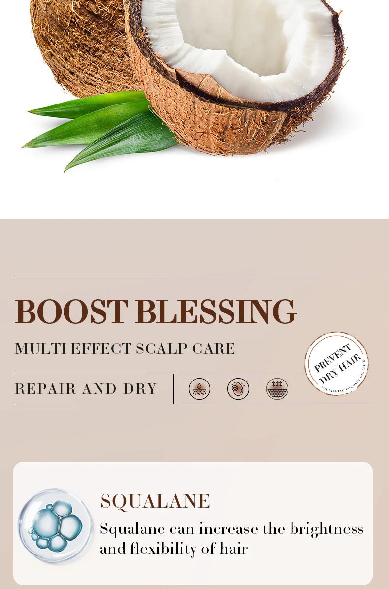 Après-shampooing SADOER Masque hydratant à la noix de coco améliore la qualité des cheveux crépus