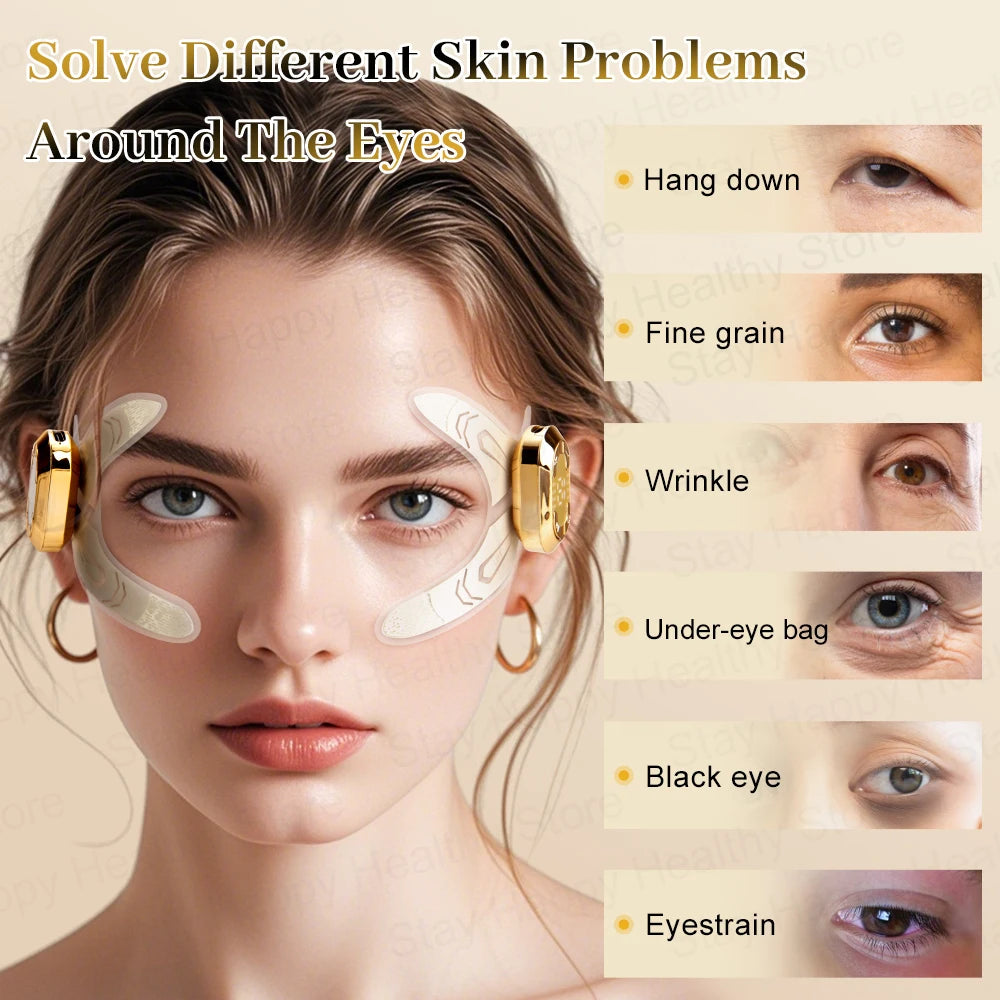 Appareil de soins oculaires à micro-courant à impulsions EMS, masseur oculaire pour Charleroi, massage de la fatigue, vagin noir, gonflement des yeux, anti-déformable