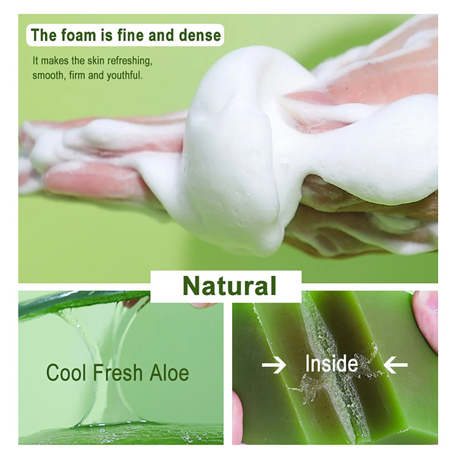 AILKE Savon blanchissant à l'aloe vera, élimine l'acné, les boutons, la peau rayonnante, améliore le lustre cutané, le bain végétalien pour tous les types de peau