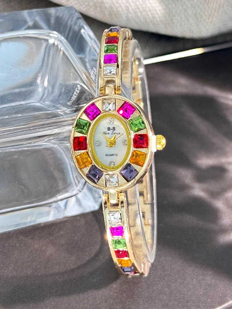 Couleur zircon avancé diamant montre pour femme niche bracelet bracelet petite montre à quartz exquise transfrontalière offre spéciale
