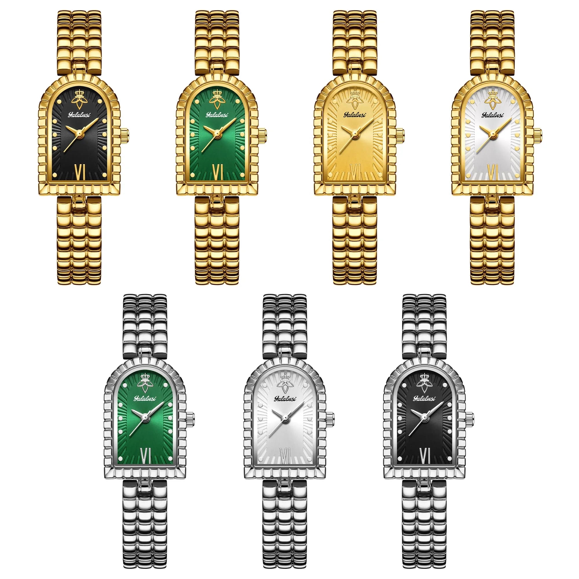 YaLaLuSi marque de luxe Vintage montre pour femme conception Unique cadran couleur émeraude profonde coffret cadeau cadeaux pour femmes