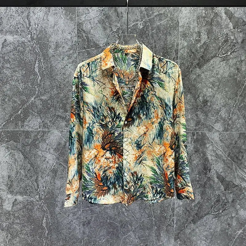 Chemise pour homme  Premium  ample, manches longues, Design décontracté et élégant, printemps été 2026