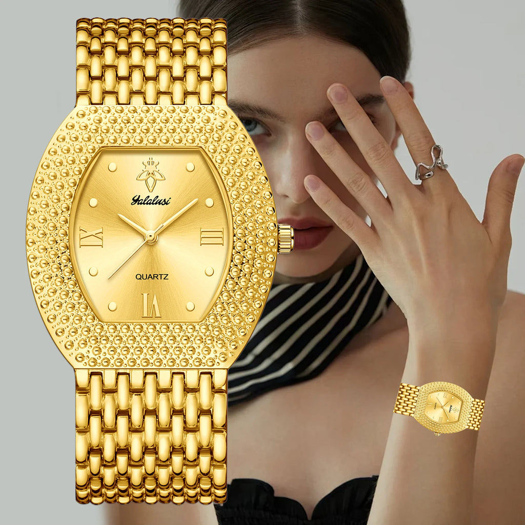YaLaLuSi marque 2024 nouvelle montre pour femme or luxe boîte-cadeau montre dissolvant cadeau Ion plaqué or