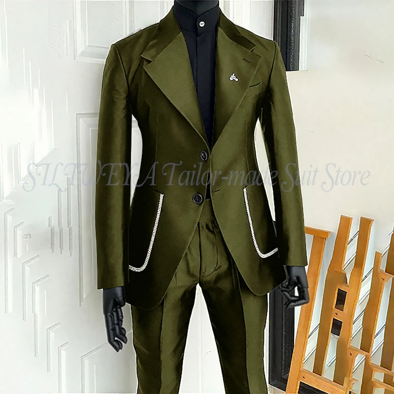 Costume 2 pièces noir pour hommes, Blazer et pantalon, simple boutonnage, travail quotidien, Business, décontracté, ensemble De Costume De fête, Traje De Hombre Elegante