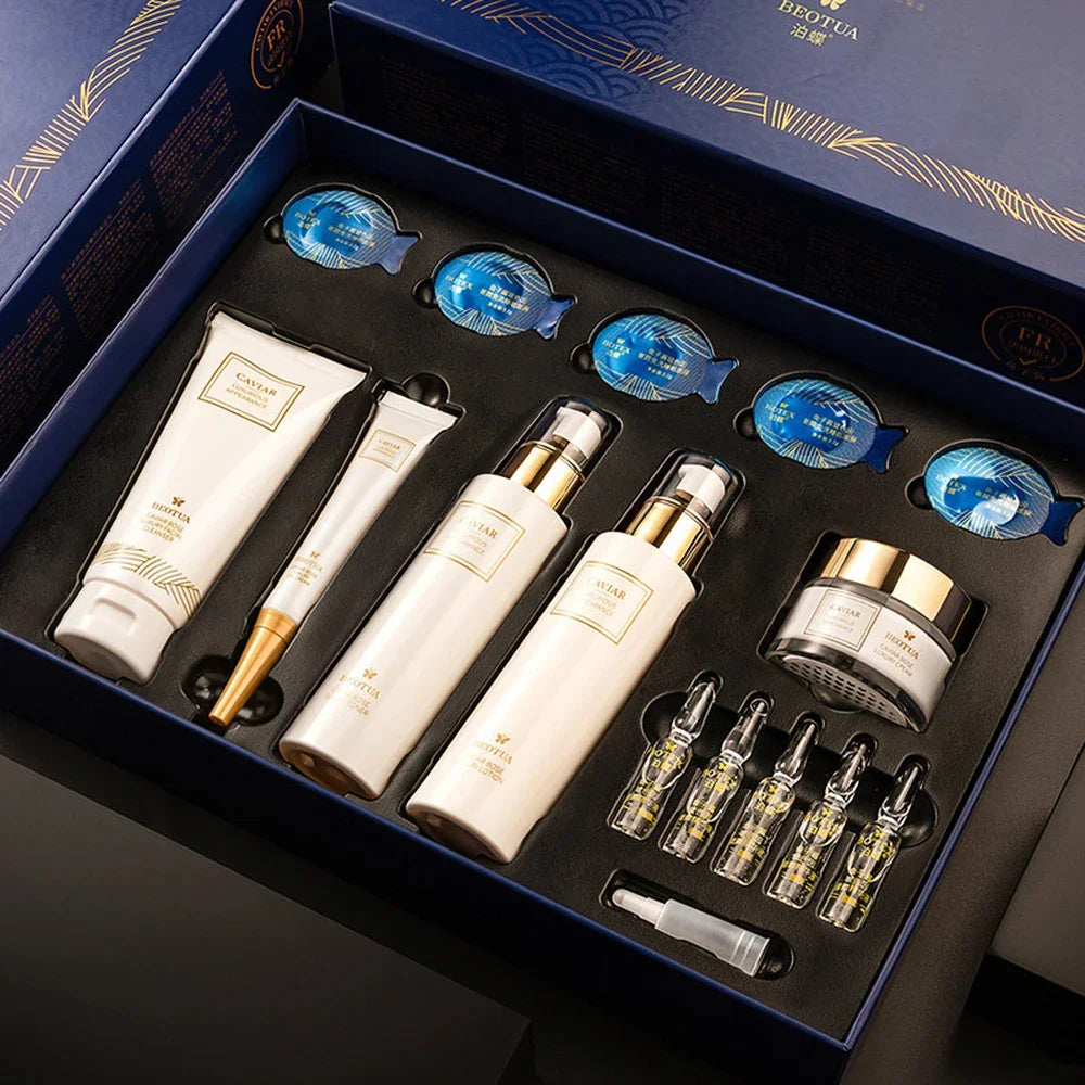 Ensemble de sérum caviar pour le visage, soin de la peau, hydratant, anti déformable, blanchissant, beauté, santé, coréen, trempé, 15 pièces