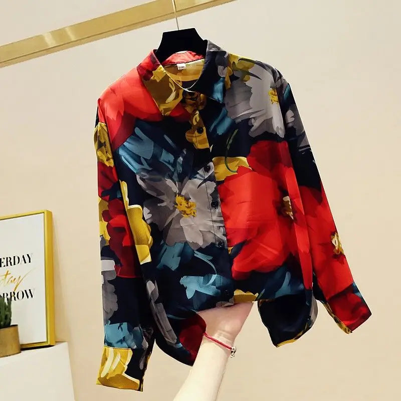 Chemise pour femme printemps été automne nouvelle mode décontracté en mousseline de soie  à manches longues