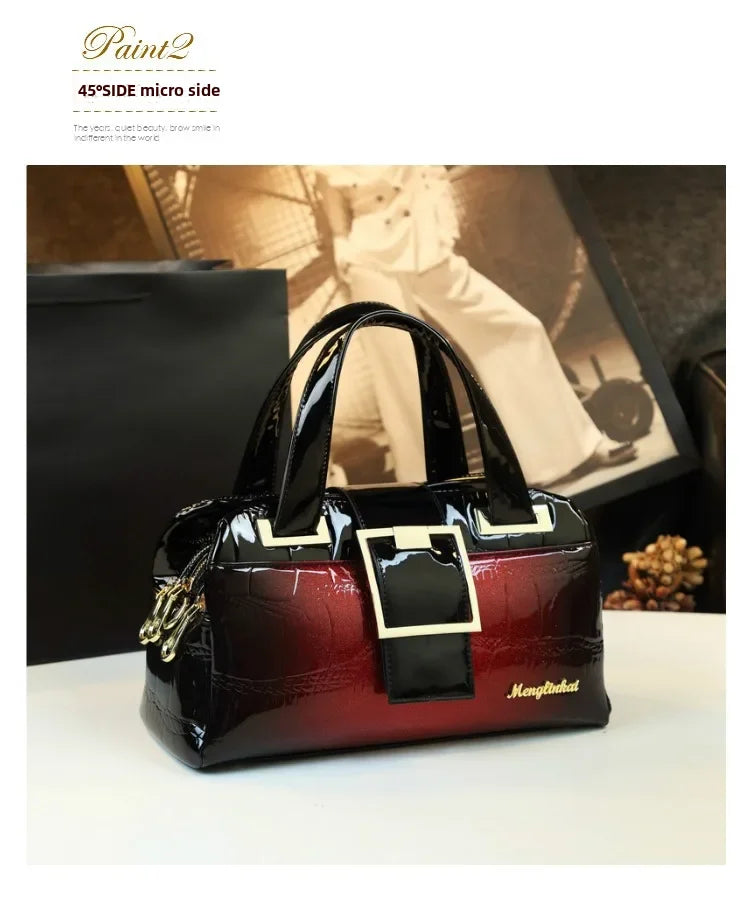 Sac à main multicouche en cuir souple pour femme, luxe motif crocodile, coussin Boston, , initié unique,
