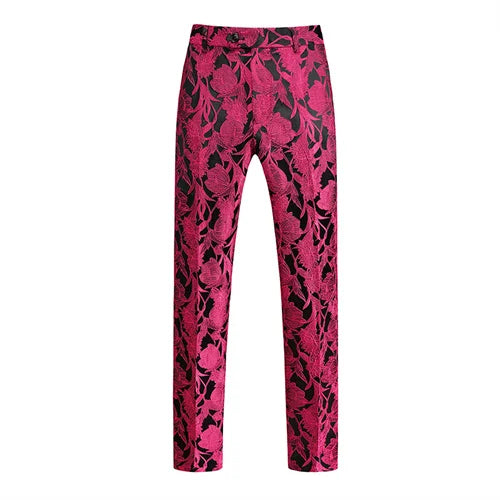 Pantalon de Luxe en Jacquard Trempé pour Homme, Tendance, Blanc, Noir, Rose, Marié, Mariage, Bal, Robe de Soirée