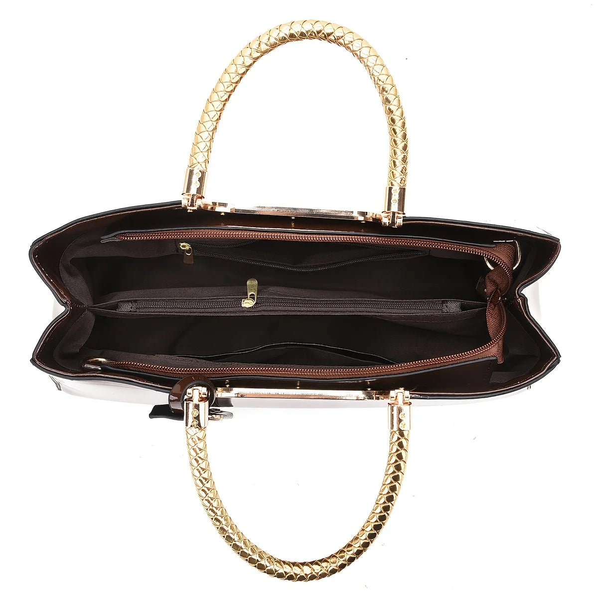 Pochette de soirée élégante – Sac à main finition brillante de couleur unie avec fermeture à glissière et doublure en polyester pour fêtes et mariages