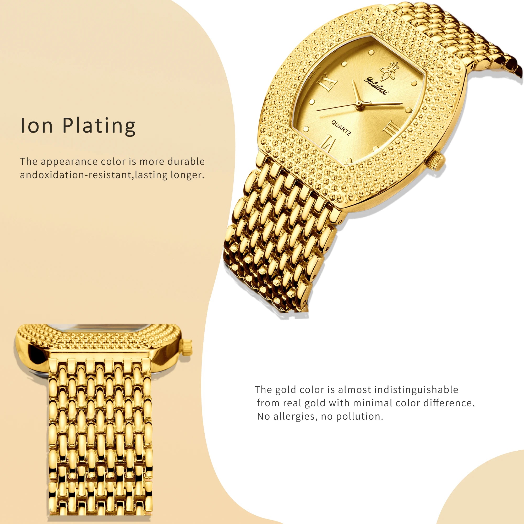 YaLaLuSi marque 2024 nouvelle montre pour femme or luxe boîte-cadeau montre dissolvant cadeau Ion plaqué or