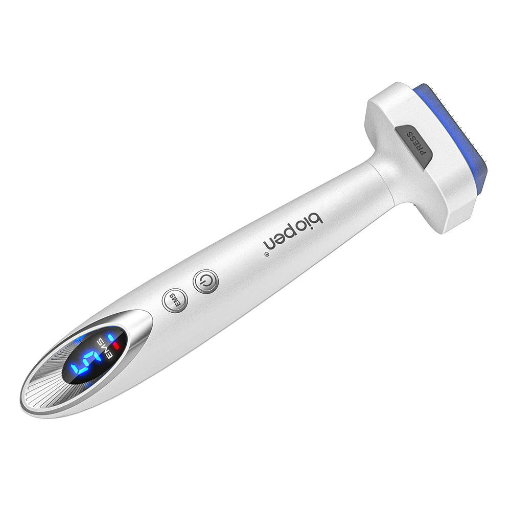 Nouveauté Derma Stamp Bio 6 LED Derma Pen EMS Vibration Microneedling équipement de beauté pour soins du visage croissance des cheveux