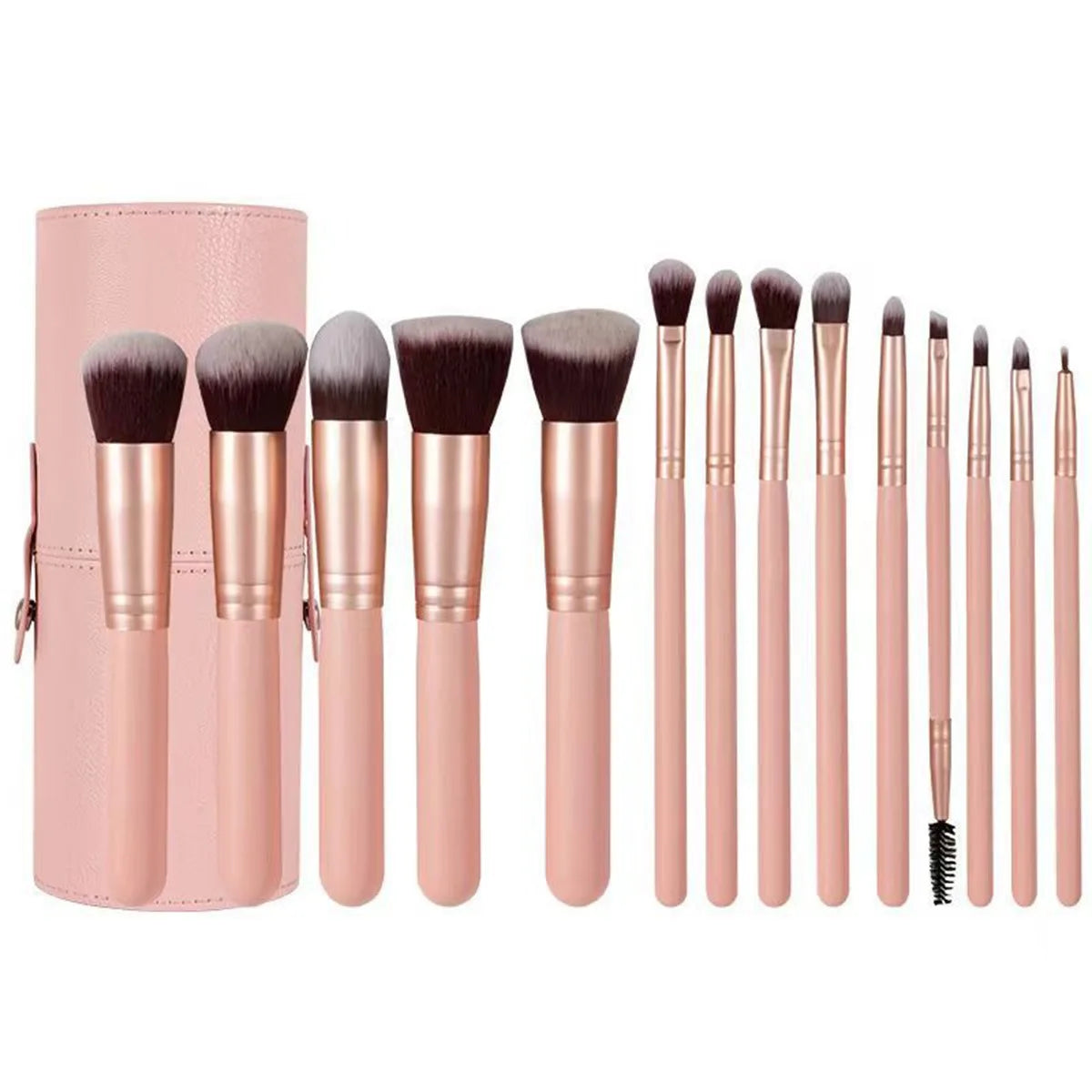 14 pièces ensemble de pinceaux de maquillage avec miroir éclairé Portable poignée courte lumière LED USB Kit de pinceaux de maquillage rechargeables